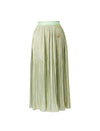 Solid Color Pleated Midi Skirt