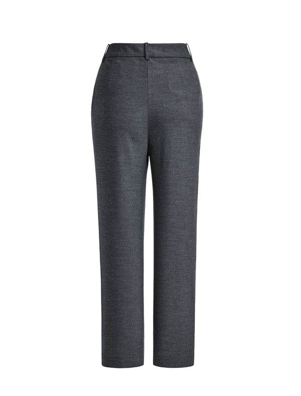 High-Waisted Tapered Dress Pants