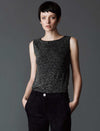 Black And Silver Sparkle Sleeveless Tank Top