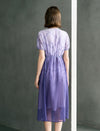 Purple Ombre Chiffon Midi Dress