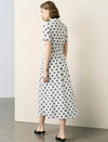 Polka Dot Waist Tie Shirt Dress