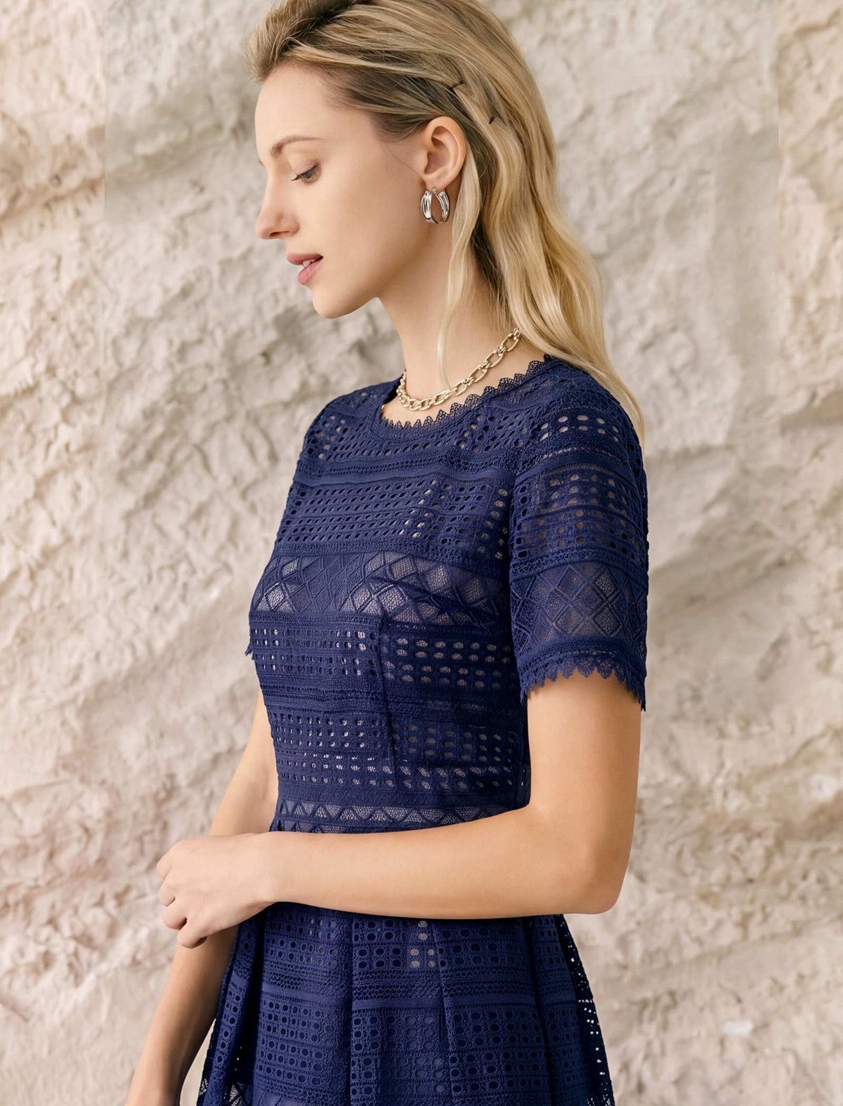 Salerno Soft Lace A-Line Midi Dress
