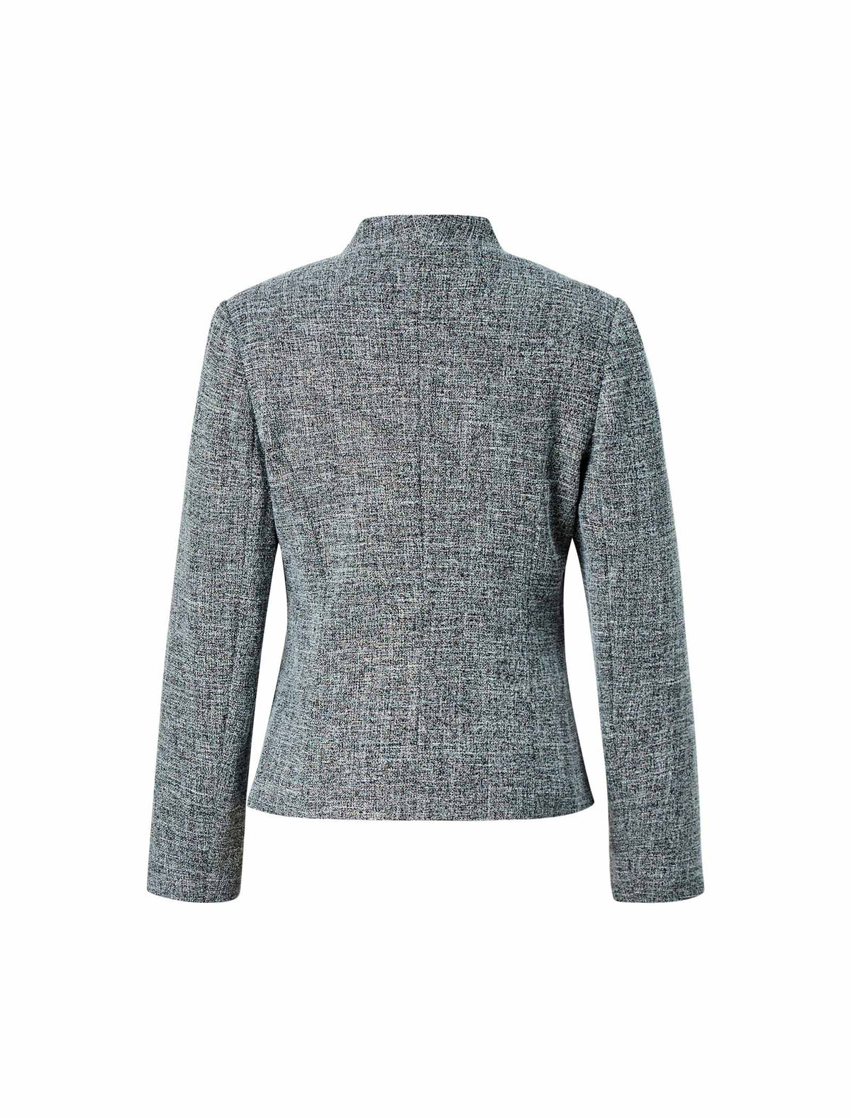 Grey Textured Cropped Blazer