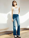 Solid Square Neck Wide Strap Knit Tank Top