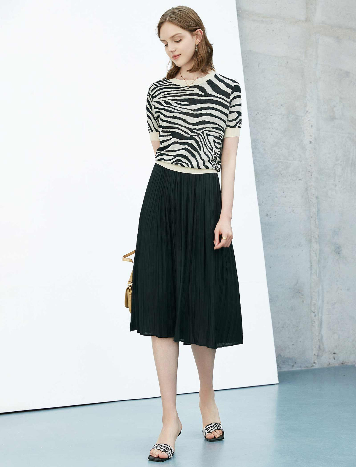 Minimal Pleated A-Line Skirt