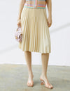 Solid Color Pleated A-Line Skirt