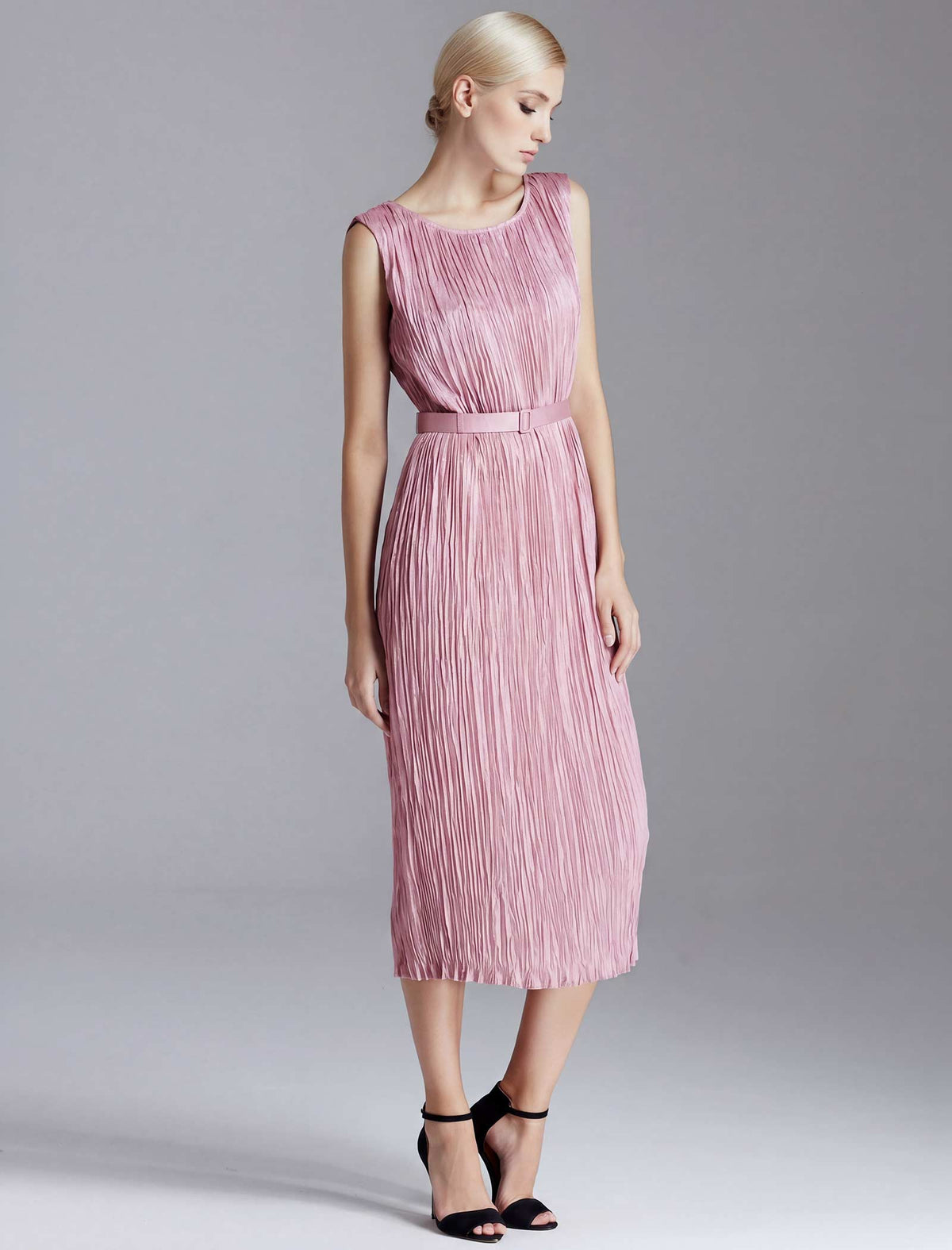 Asymmetric Ruched Sleeveless Dress