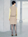 Sequin Textured Zip Front Sleeveless Vest