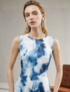 Blue And White Tie-Dye Silk Maxi Dress