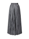 Crinkled Pleated Elastic Waist Midi Skirt