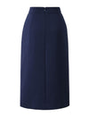 Navy Blue Side Slit Midi Pencil Skirt