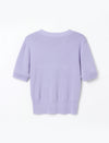 V-Neck Cable-Knit Short Sleeve Top
