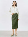 Ivory Ruffled Tie-Neck Blouse