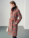 Wool Blend Knit Stand-Collar Raglan-Sleeve Coat