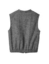 Wool Gray Old-Money V-Neck Vest Coat