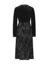 Black Velvet Sequin Midi Dress