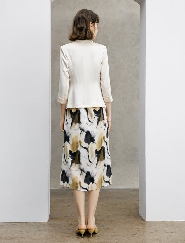 Three Quarter Sleeve Satin Blazer