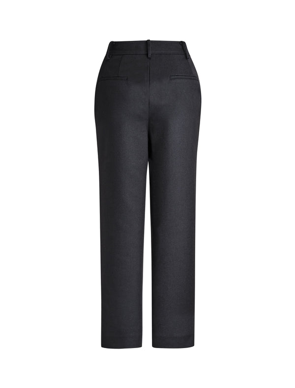 Black High-Waisted Tapered Pants