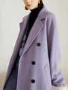 100% Wool Purple Double-Faced High-End Coat