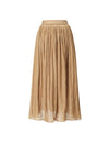 Crinkled Metallic Midi Skirt