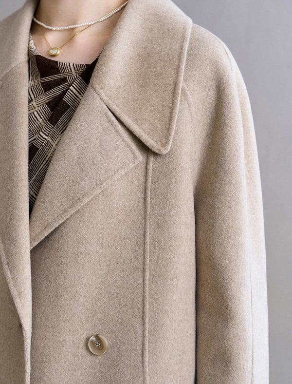 100% Wool Double-Breasted Maxi Coat