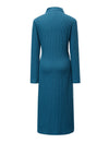 Mock Neck Wrap-Front Knit Maxi Dress