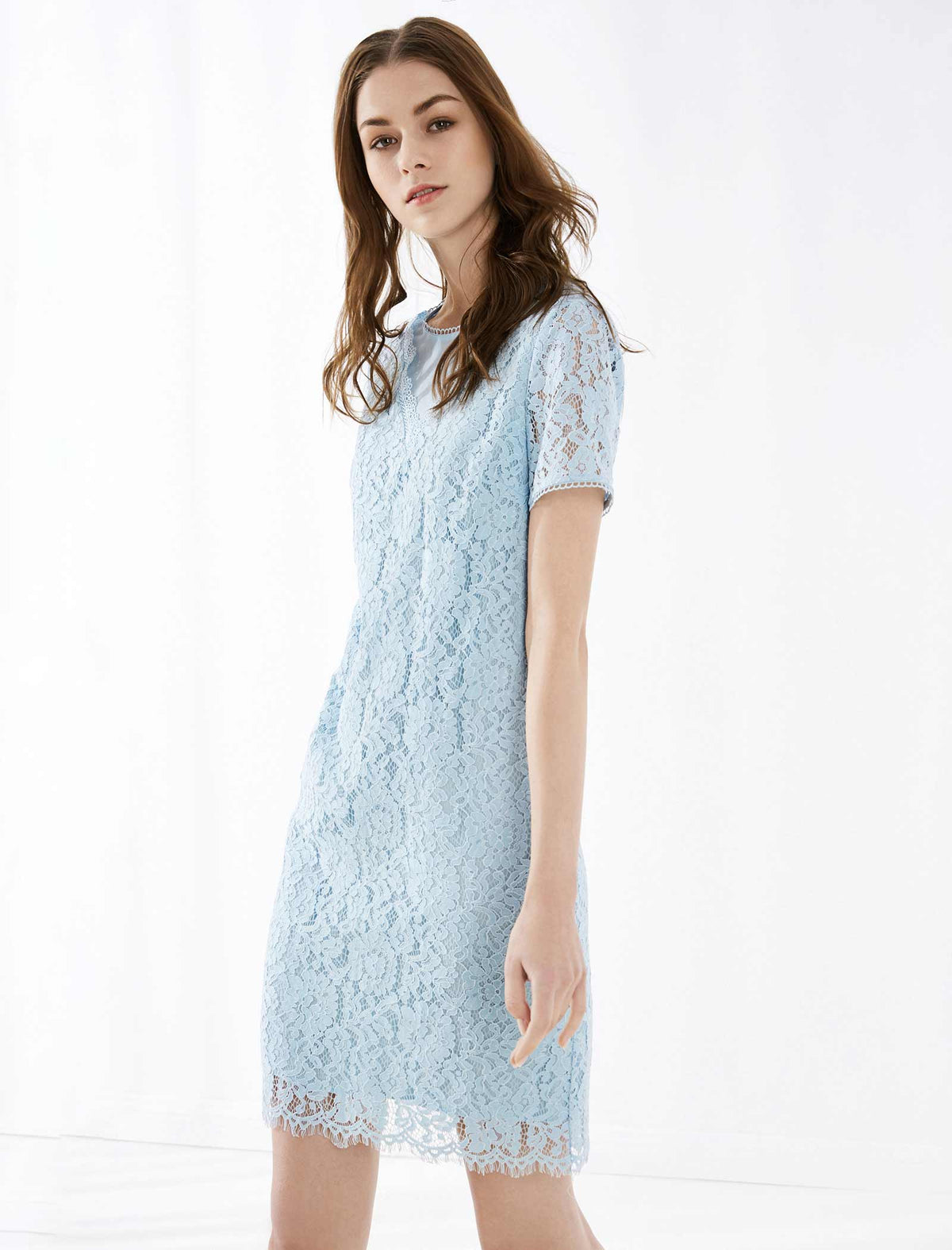 V-Neck Lace Cutout Dress