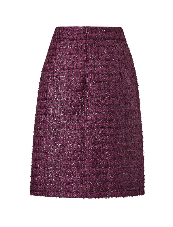 Red Elegant Straight Midi Skirt