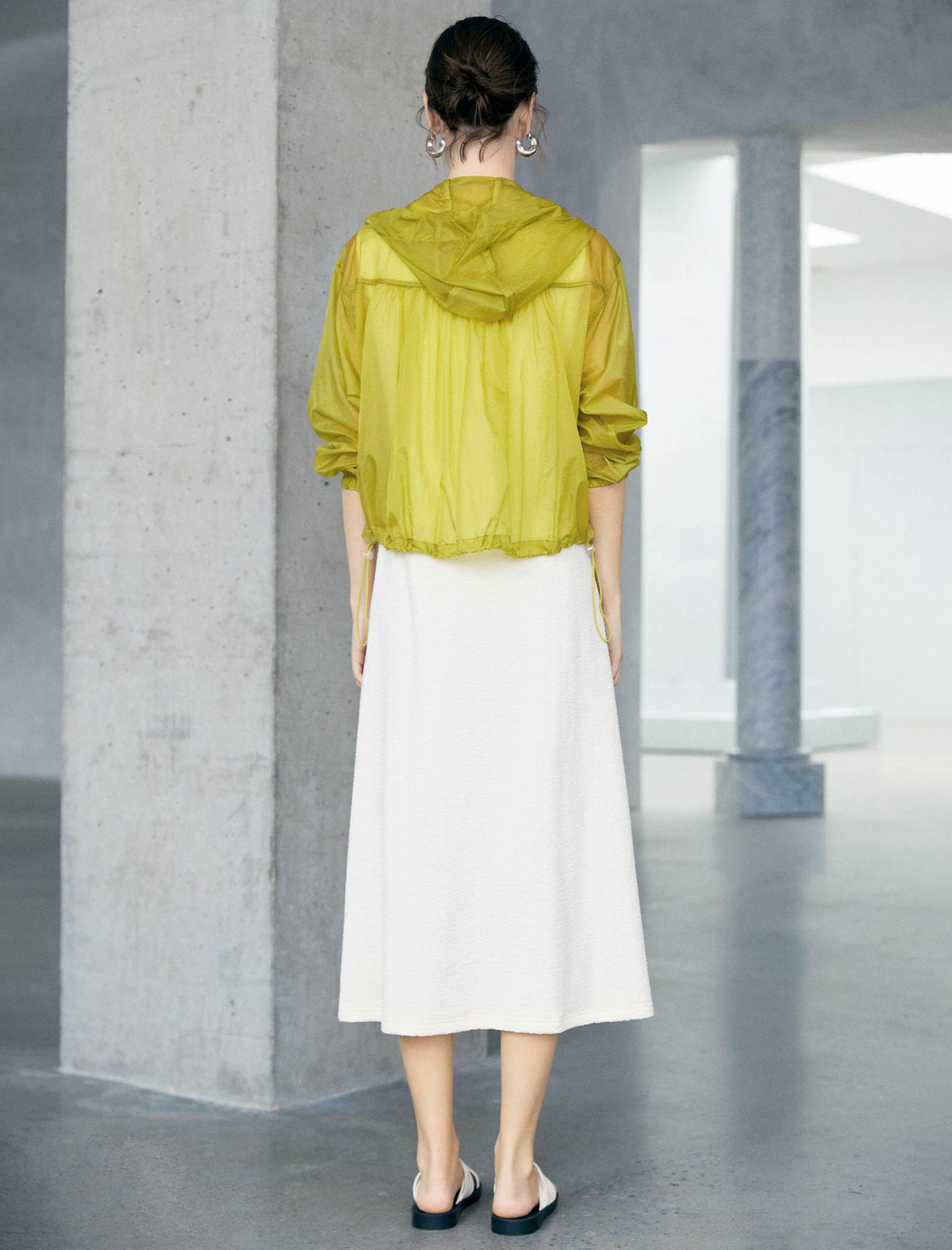 Sheer Cropped Hooded Sun Protection Jacket