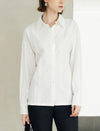 White Minimalist Loose Lapel Long-Sleeve Shirt