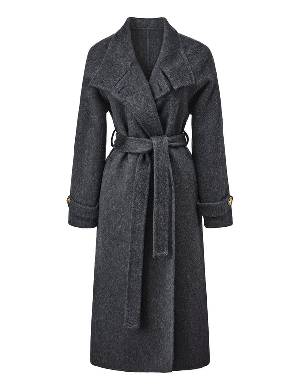 Wool-Blend Belted Coat