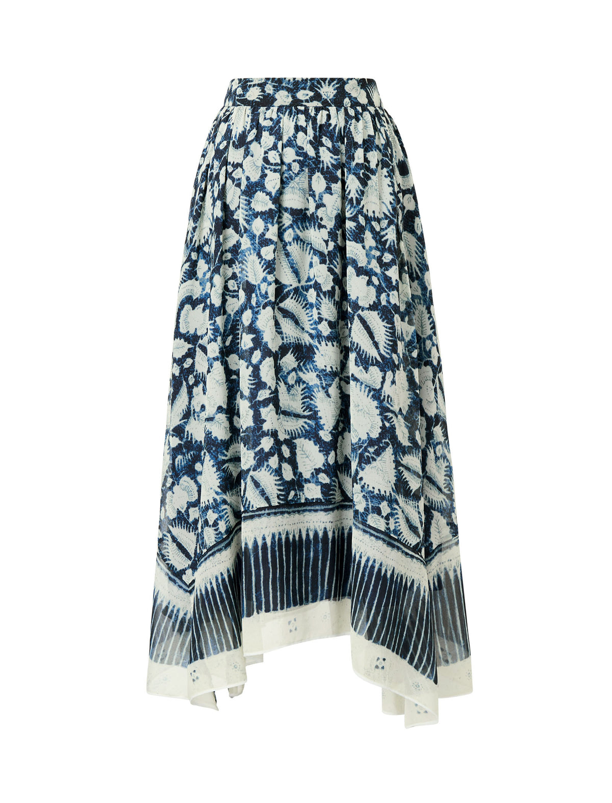 Floral Print Asymmetrical Midi Skirt