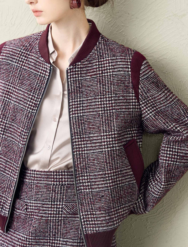 Plaid Bomber Jacket