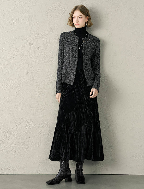 Bead Detail Wool Cardigan