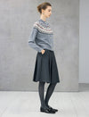 100% Wool Fair Isle Crewneck Button-Front Cardigan