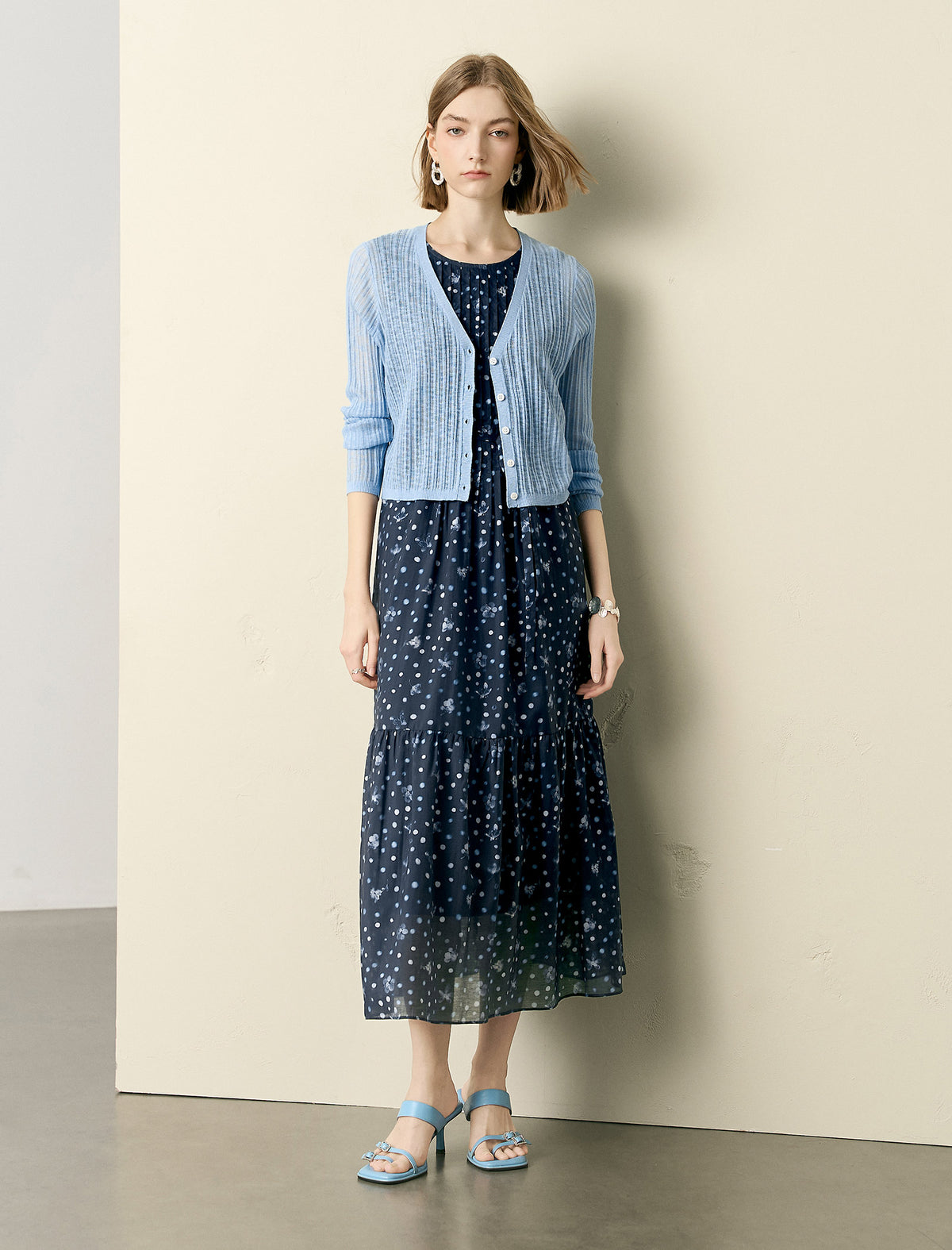 Tencel Floral Polka Dot Maxi Dress