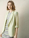Light Green Sheer 3/4 Sleeve Blazer