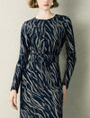 Zebra-Print Midi Dress