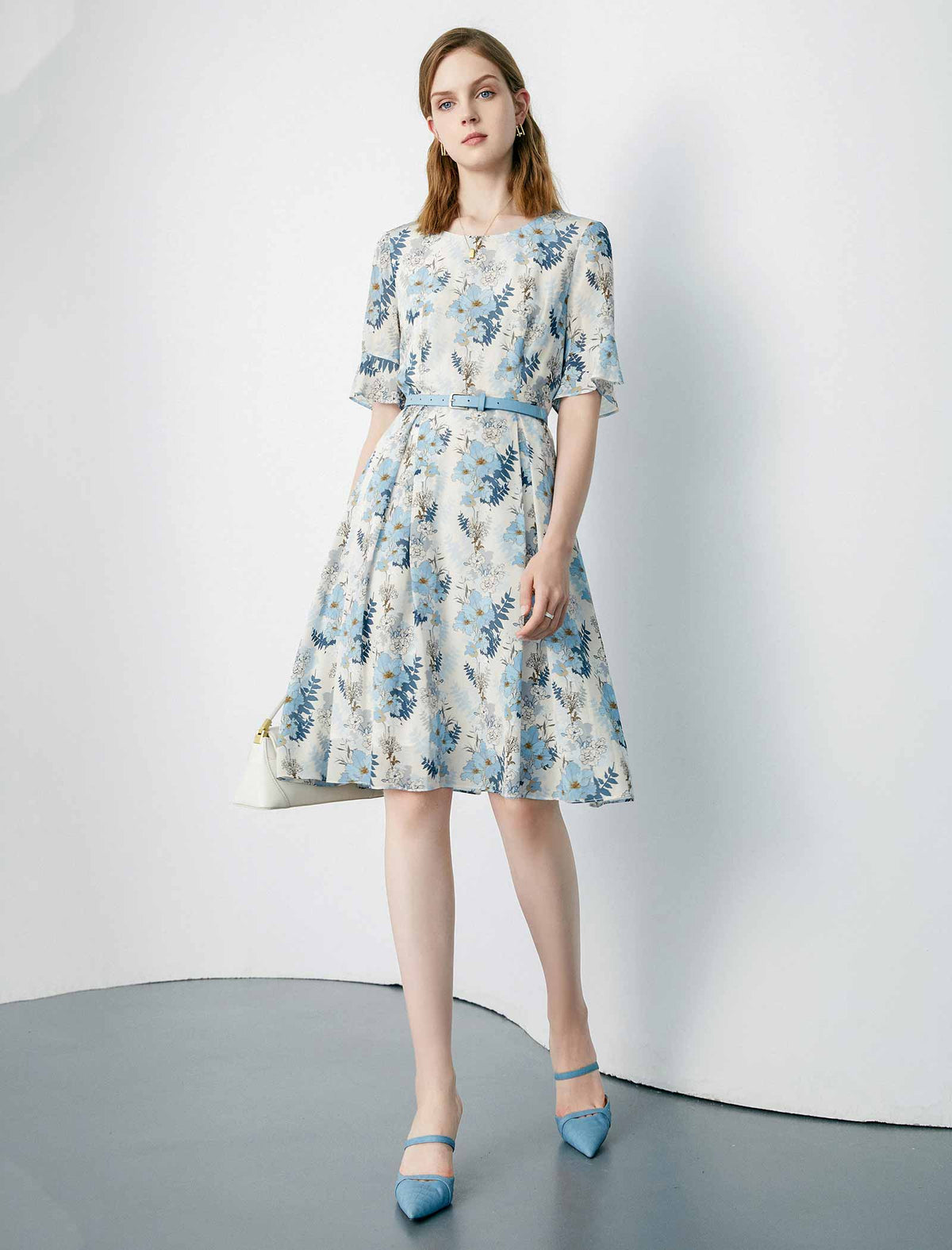 Vintage Floral Silk Dress