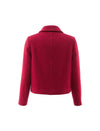 Wool Blend Textured Collared Button-Front Jacket