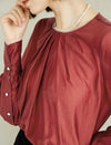 Red Tencel Long-Sleeve Shirt