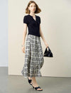 Tailored Open-Collar Knit Top