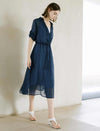 V-Neck Tencel Shirt Dress