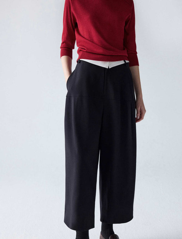 Wool-Blend Wide-Leg Culottes