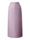 Solid High‑Waist A‑Line Midi Skirt