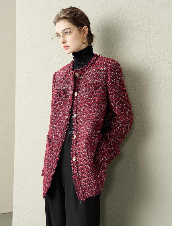 Burgundy Tweed Jacket