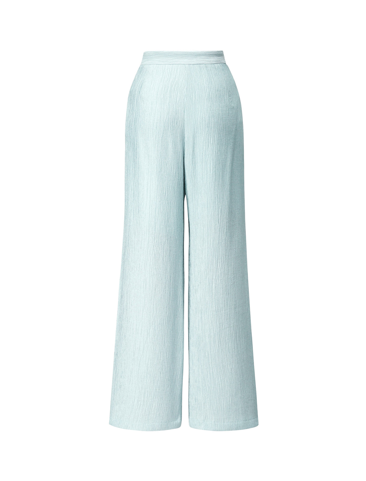 Crinkle Satin‑Feel Wide‑Leg Air Pants