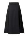 Black A-Line Midi Skirt