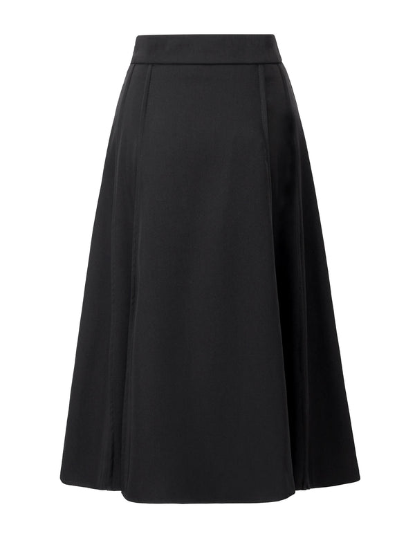 Black A-Line Midi Skirt