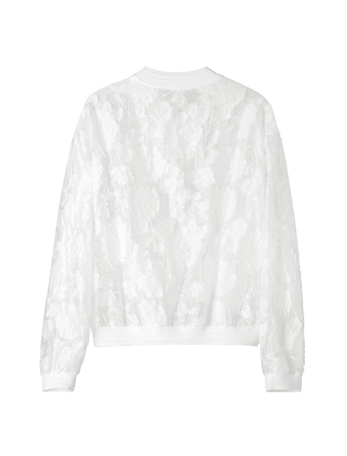 Sheer Floral Lace Zip-Up Sun Jacket